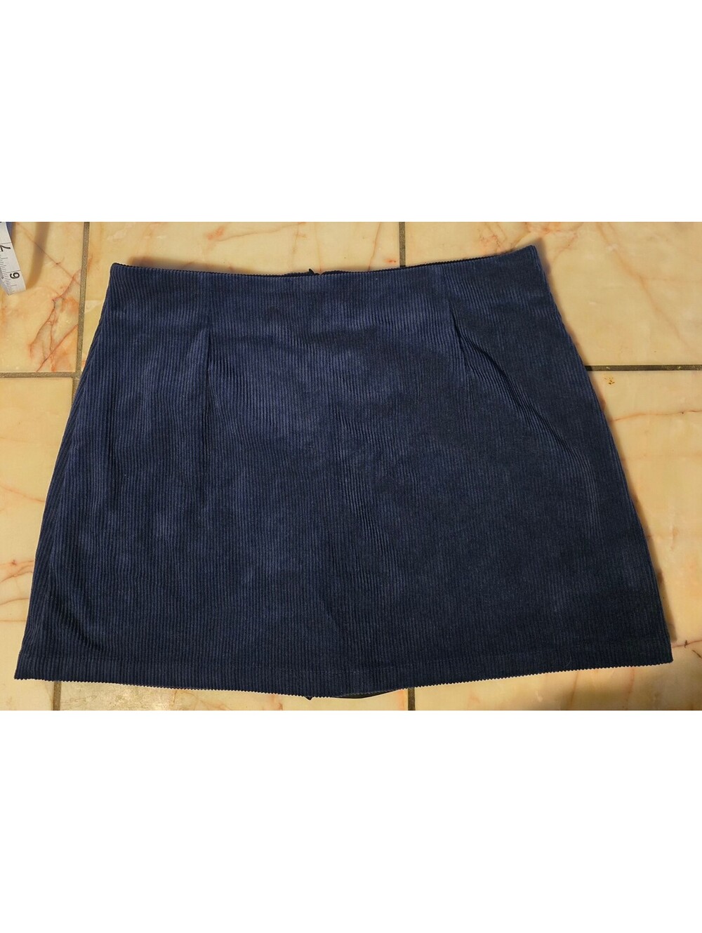 Navy Blue Corduroy Mini Skort | Size L